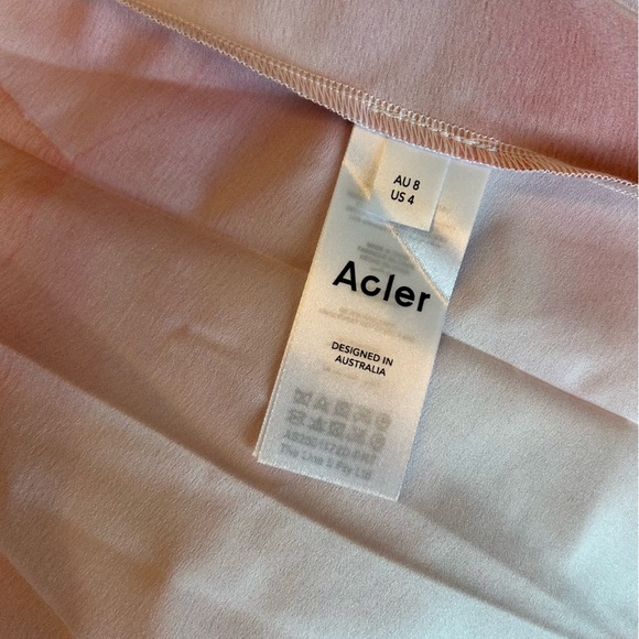 NEW Acler Dalliey Midi Long Sleeves Dress AU8/US4 Red Pink Abstract Floral Blush - Picture 11 of 12